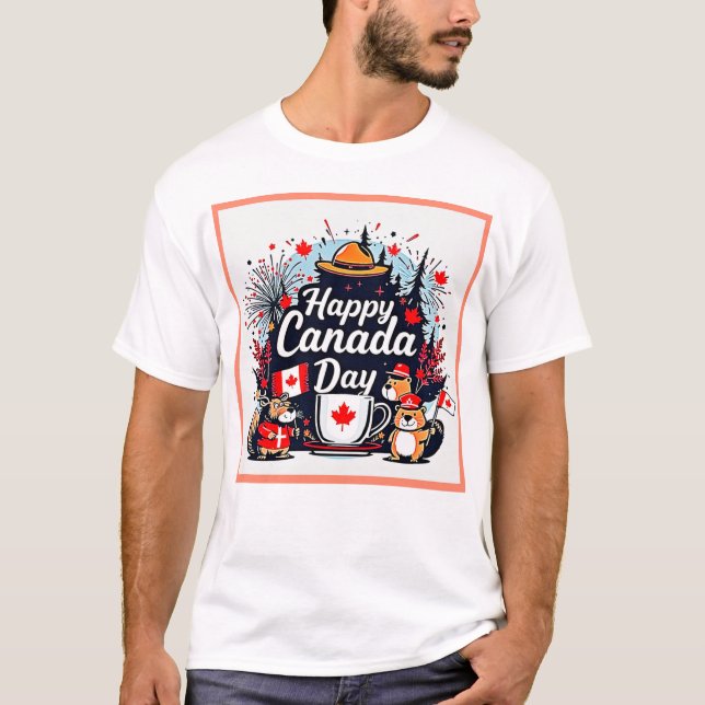 Happy Canada Day Fun T-Shirt (Vorderseite)