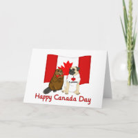 Happy Canada Day Mops und Biber Pal T-Shirts, Gesc