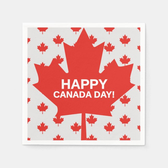 Happy Canada Day Paper Napkins Serviette (Vorderseite)