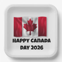 Happy Canada Day Paper Plate