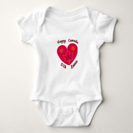 Happy Canada D'Eh Heart, Frog, Ahorn Blätter Baby Strampler