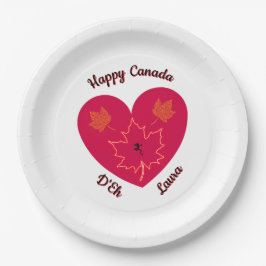 Happy Canada D'Eh Heart, Frog, Ahorn Blätter Pappteller
