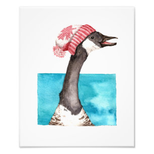 Happy Canada Goose in a Toque Fotodruck