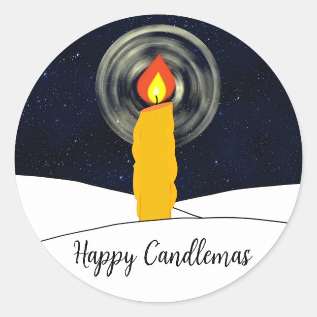 Happy Candlemas Runder Aufkleber (Vorderseite)