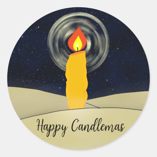 Happy Candlemas Runder Aufkleber (Vorderseite)