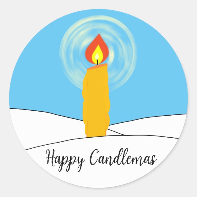 Happy Candlemas Runder Aufkleber (Vorderseite)