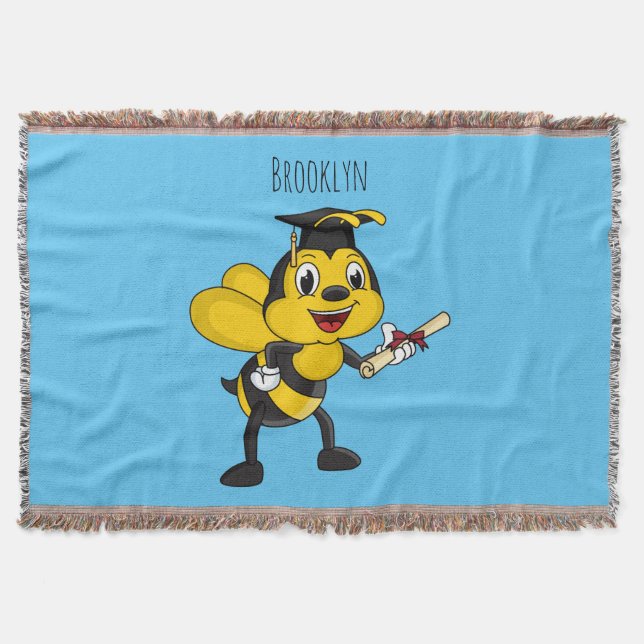 Happy Cartoon bee Abschluss Decke (Vorderseite)