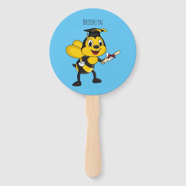 Happy Cartoon bee Abschluss Fächer (Vorderseite)