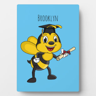 Happy Cartoon bee Abschluss Fotoplatte
