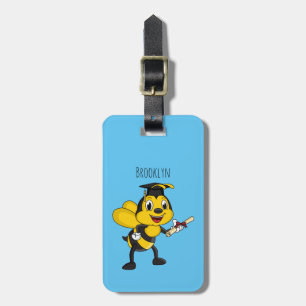 Happy Cartoon bee Abschluss Gepäckanhänger