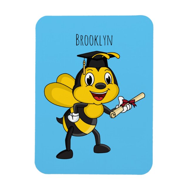 Happy Cartoon bee Abschluss Magnet (Vertikal)