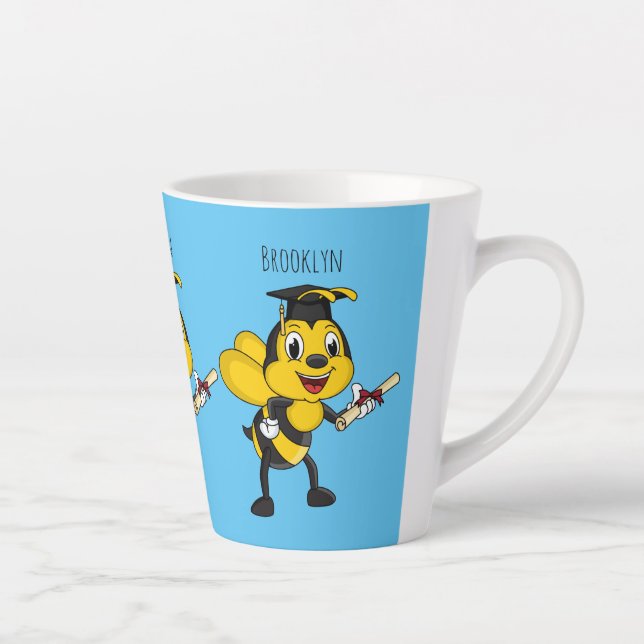 Happy Cartoon bee Abschluss Milchtasse (Rechts)
