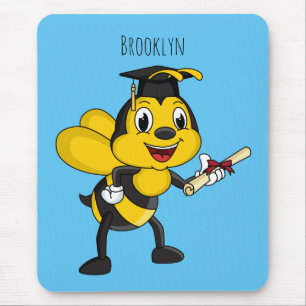 Happy Cartoon bee Abschluss Mousepad