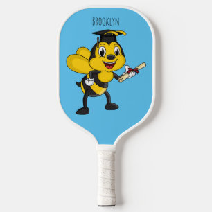 Happy Cartoon bee Abschluss Pickleball Schläger