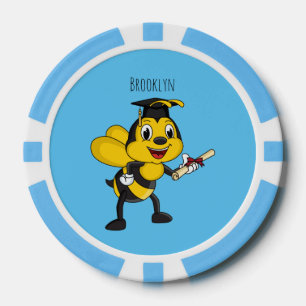 Happy Cartoon bee Abschluss Pokerchips