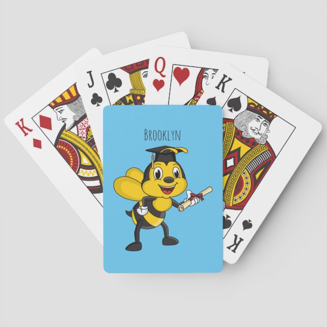 Happy Cartoon bee Abschluss Spielkarten (Rückseite)