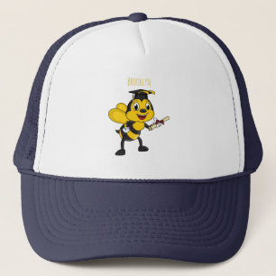 Happy Cartoon bee Abschluss Truckerkappe