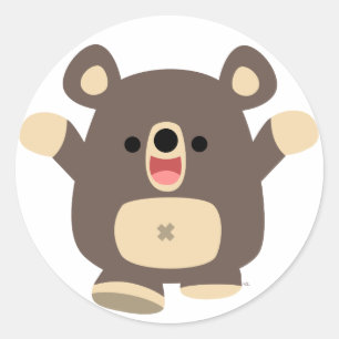 Happy Cartoon Black Bear autocollant