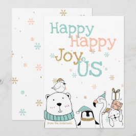 Happy Cartoon Critters Weihnachten Einladung