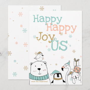 Happy Cartoon Critters Weihnachten Einladung