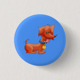 Happy Cartoon Dackel Button