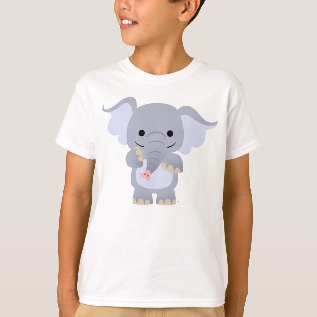 Happy Cartoon Elephant Children T-shirt (Devant)