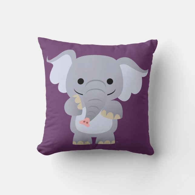 Happy Cartoon Elephant Kissen (Vorderseite)
