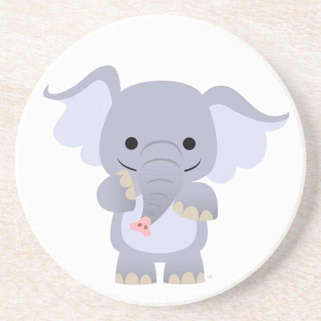 Happy Cartoon Elephant Untersetzer (Vorne)