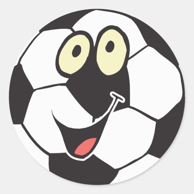 Happy Cartoon Fußball Runder Aufkleber (Vorderseite)