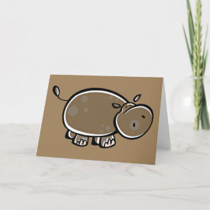 Happy Cartoon Hippo Karte