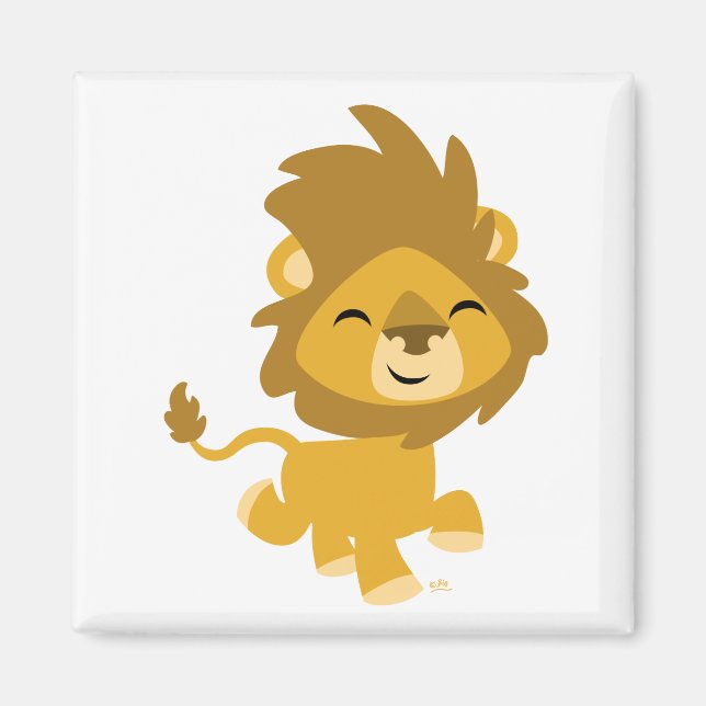 Happy Cartoon Lion Magnet (Vorne)