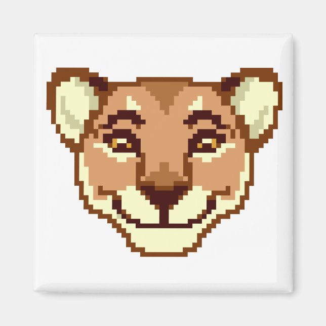 Happy Cartoon Lioness émoticon Magnet (Devant)