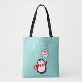 Happy Cartoon Penguin Tasche