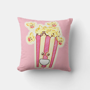 Happy Cartoon Popcorn Character Kissen