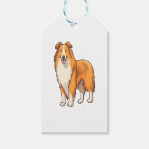 Happy Cartoon Rough Collie Geschenkanhänger