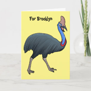 Happy Cassowary Vogel Cartoon Illustration Karte