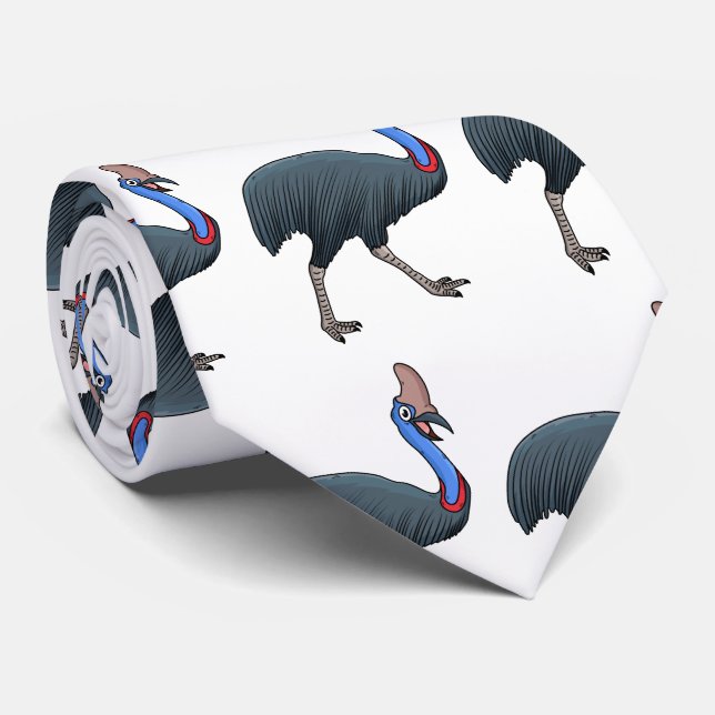 Happy Cassowary Vogel Cartoon Illustration Krawatte (Gerollt)
