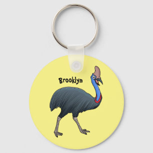 Happy Cassowary Vogel Cartoon Illustration Schlüsselanhänger
