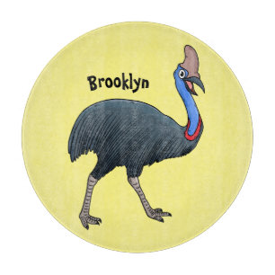 Happy Cassowary Vogel Cartoon Illustration Schneidebrett