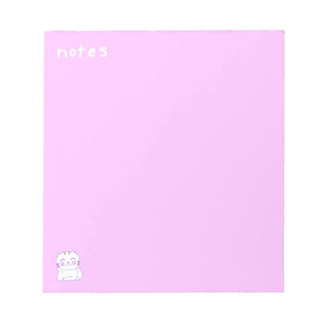 Happy Cat 5.5" x 6" Notepad - 40 Seiten Notizblock (Vorderseite)