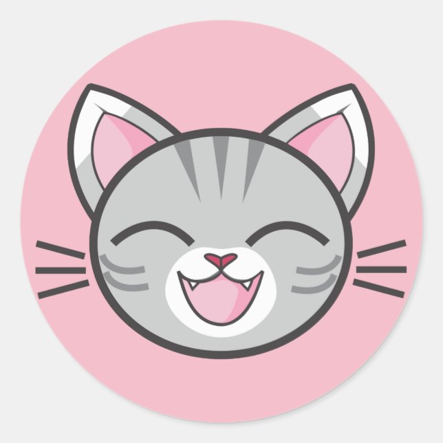 Happy Cat Aufkleber (Vorderseite)