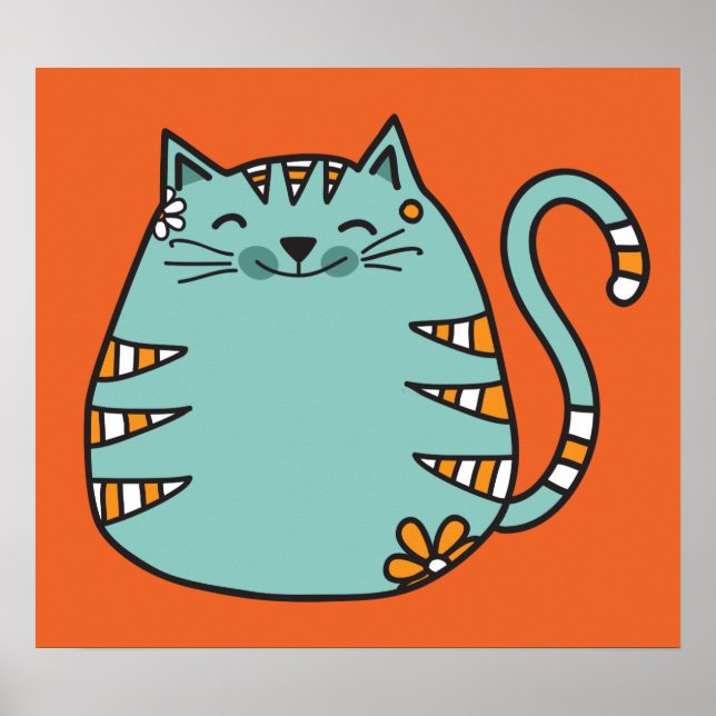 Happy Cat custom color poster (Vorne)