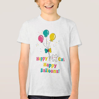 Happy Cat, Happy Balloons 🎈 🐱 Tri-Blend Shirt