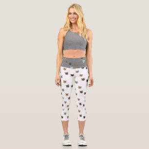 Happy Cat Heads Redux Capri Leggings