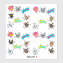 Happy Cat Heads Redux - mit Text