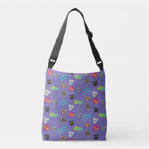 Happy Cat Heads Redux - mit Text Tragetaschen Mit Langen Trägern