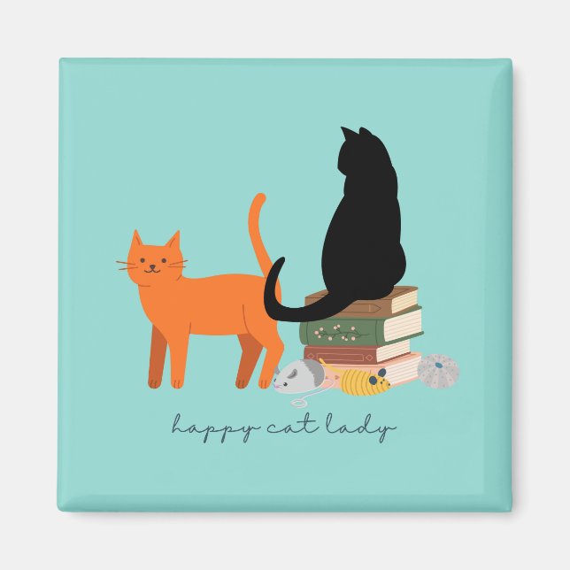 Happy Cat Lady Magnet (Vorne)