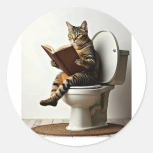 Happy Cat: Niedliches Kitten-Design für Katzen-Lie Runder Aufkleber
