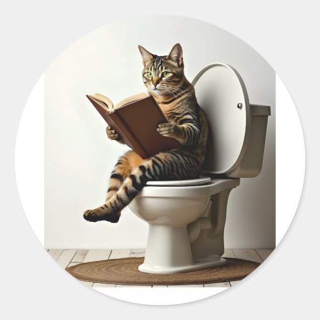 Happy Cat: Niedliches Kitten-Design für Katzen-Lie Runder Aufkleber (Vorderseite)