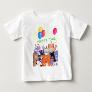 Happy Cat Party Baby T-Shirt